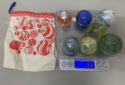 Glass Marble Bundle Large Marbles Including House Of Marbles Bag Good Condition