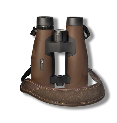 DDoptics Binoculars Pirschler 8x56 Gen. 3 brown with leather carrying strap