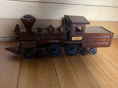 #ad Antique Wooden Locomotive 1864 Model Train Interior Retro Toy