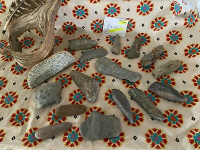 #ad Native American Indian Stone Tools Lot Effigy Nice Sharp Points Marks Apache