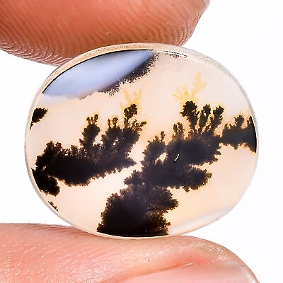 #ad 03.00 Cts. Natural Incredible Scenic Dendritic Agate Oval 15X13X1MM Cab Gemstone