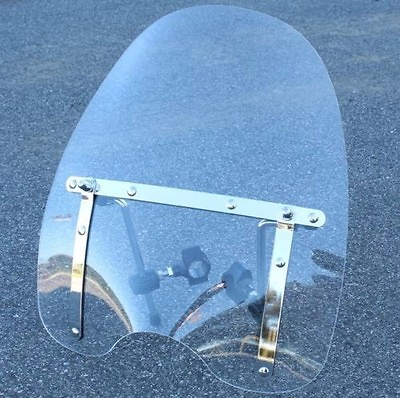 19quot;x17quot;Large Clear Motorcycle Windshield Universal Fit 7 8#x27;#x27; 1#x27;#x27; 1.25quot; Handlebar