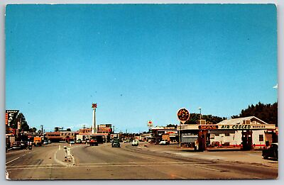 #ad Indio California Main Street Signal Gas Station Sahara Cafe 1940 50s Cars PC