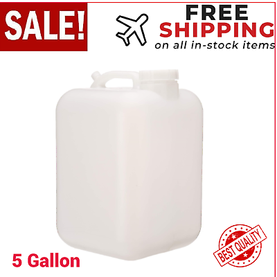 Emergency 5 Gallon Water Storage White Container Carrier Jug Camping Tornado NEW