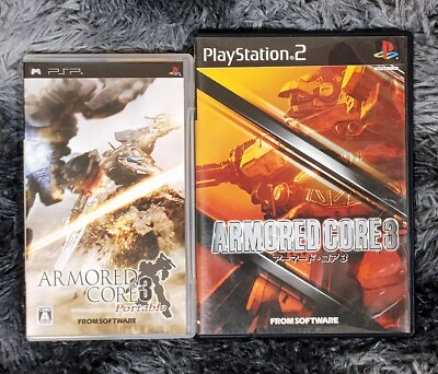 #ad Lot2 PS2 amp; PSP Armored Core 3 Set PlayStation 2 From Software Japanese Used SALE