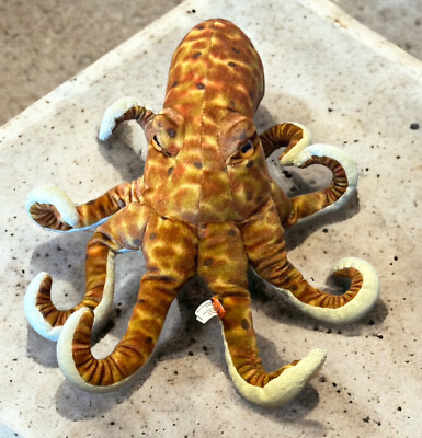 Wild Republic Plush Octopus Stuffed Animal Realistic Ocean Sea Toy 12 14” Long