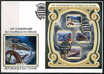 CHAD 2017 105th ANNIVERSARY OF THE TITANIC SINKING SHEET FIRST DAY COVER