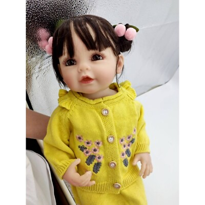 #ad 22in Reborn Baby Dolls Full Body Soft Vinyl Girl Lifelike Toddler Newborn Gifts