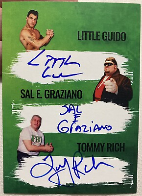 ECW FBI Triple auto Card Guido Big Sal Graziano Tommy Rich signed auto Wrestling