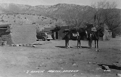 #ad #ad RPPC Wilcox Cochise County Arizona Triangle T Ranch Horse Kid Car 1940s Postcard