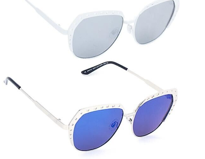 #ad New Blue Fashion Round Sunglasses