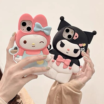 CUTE 3D LOVELY GIRLS CARTOON SILICONE CASE FOR IPHONE 11 12 13 14 PRO MAX XS MAX