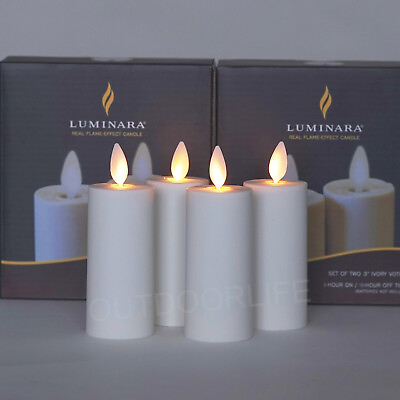 Luminara Flameless Moving Wick Votive Remote Candles Battery Operated Candle 3quot;