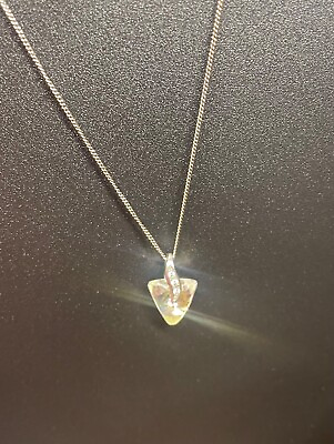 #ad Swarovski Crystal Triangle Pendant Necklace