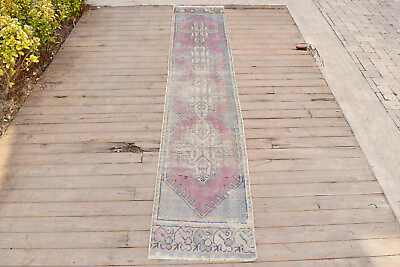 #ad Turkish Rug 19#x27;#x27;x111#x27;#x27; Anatolian Carpet Runner Corridor Carpet Hallway Rug 1x9