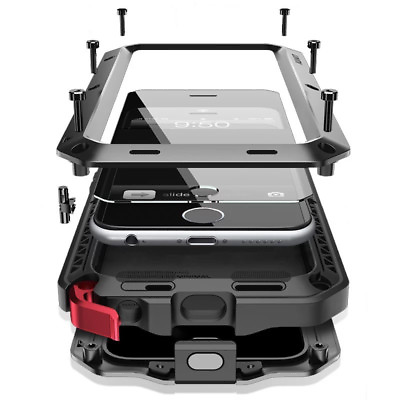 Shockproof Aluminum Gorilla Glass Case for iPhone 13 Mini 14 Pro Max 12 Xs 7 8