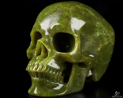 #ad 5.1quot; Lemon Stone Carved Crystal Skull Realistic