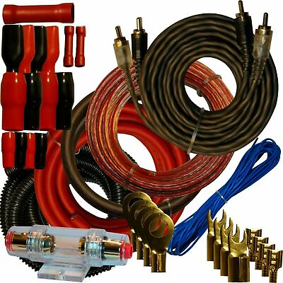 #ad 4 Gauge Amplfier Power Kit for Amp Install Wiring Complete RCA Cable RED 2800W