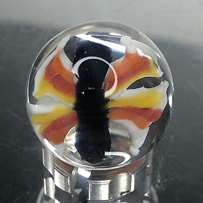 #ad Handmade Contemporary Art Glass Marble .80” Insect Stringer Image MIB Boro Hider