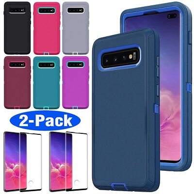 #ad For Samsung Galaxy S8 S9 S10 Plus S10E Case Shockproof Cover Glass Protector