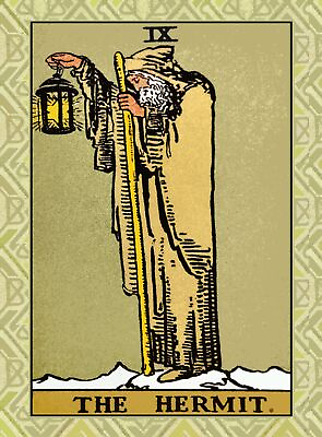 #ad Decoration Poster from Vintage Tarot Card.The Hermit.Wand.Home Wall Decor.11402