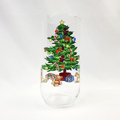 #ad #ad Vintage Luminarc CHRISTMAS TREE NOEL 16 oz Drinking Glasses Tumbler